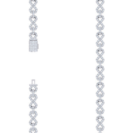 925 Sterling Silver Baguette Moissanite Infinity Butterfly Necklace 20 Inches