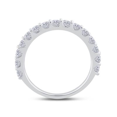 14k Gold Women's Pave-Set Diamond Single Row Wedding Band 1 CTTW