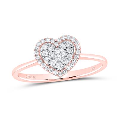 10k Gold Heart Ring 1/4 CTW-DIA