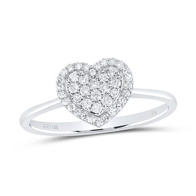 10k Gold Heart Ring 1/4 CTW-DIA