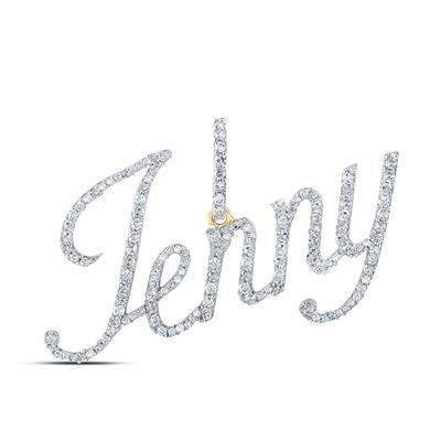10k Yellow Gold Diamond "JENNY" Name Pendant 5/8 CTTW