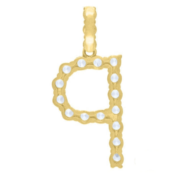Sterling Silver Cubic-Zirconia Initial P Pendant