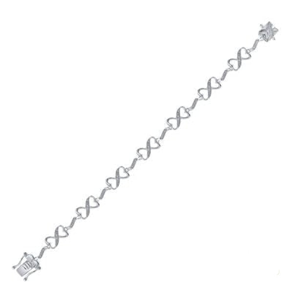 Sterling Silver Diamond Infinity Bracelet 1/4 Cttw