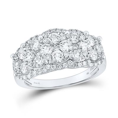 14k White Gold Diamond Vintage-Style Ring 2 CTTW