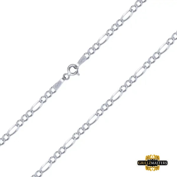 10K White Gold Figaro Chain 1.9Mm