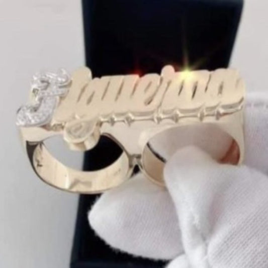 2 Finger Name Ring