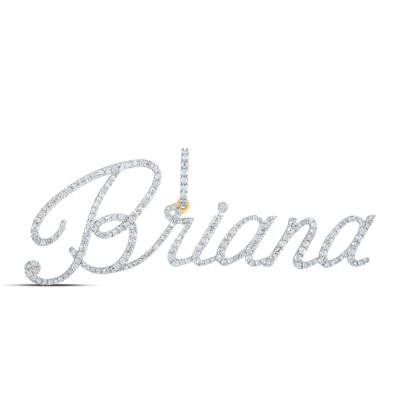 10K Yellow Gold Round Diamond Briana Name Pendant 1 Cttw