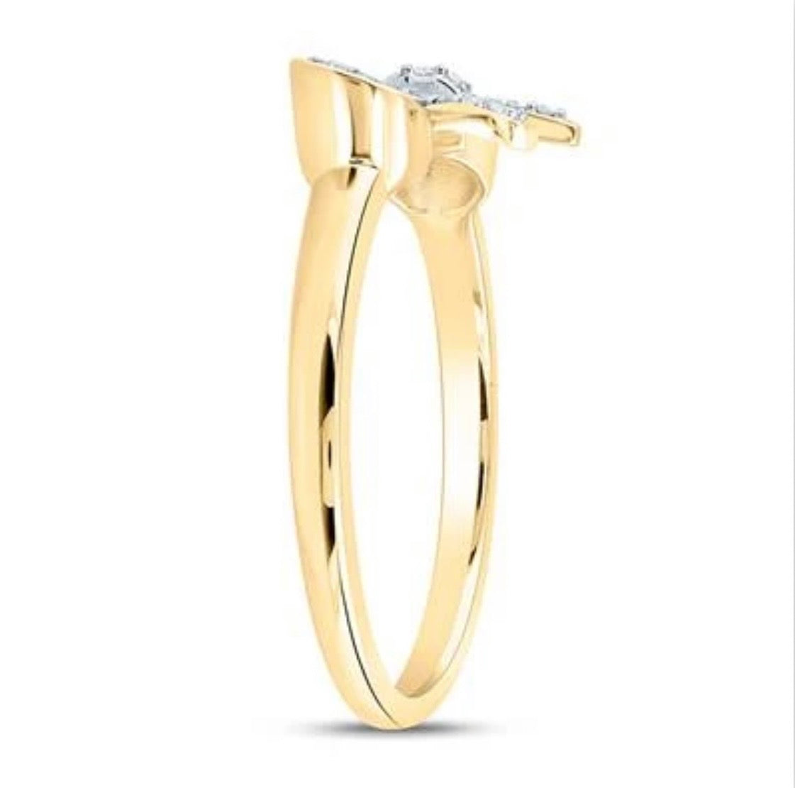 10kt Gold Diamond Bow Ring 1/10CTW- NAT DIA