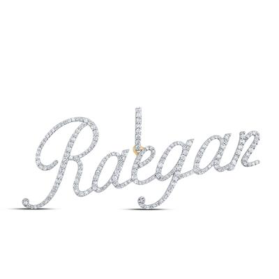 10K Yellow Gold Round Diamond Raegan Name Pendant 1 Cttw