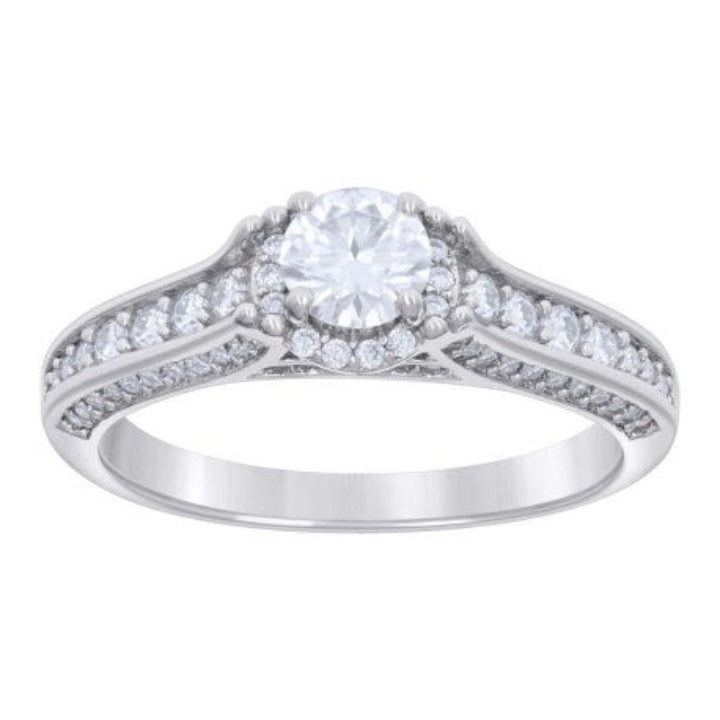 Sterling Silver Moissanite Cathedral Ring