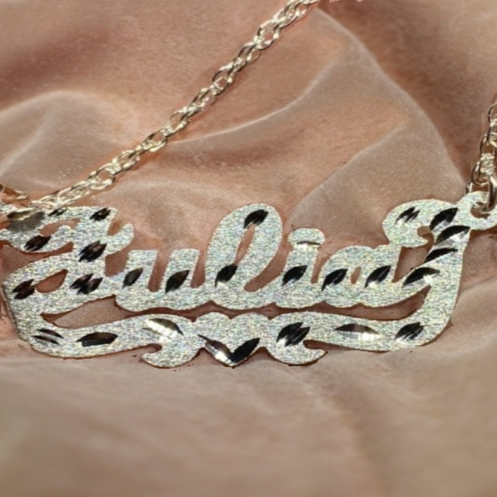 Sterling Silver Name Necklace with Rope Chain