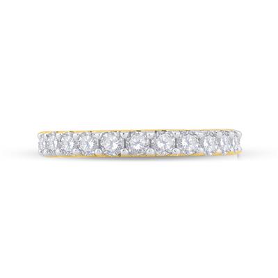 14k Gold Women's Pave-Set Diamond Single Row Wedding Band 1 CTTW