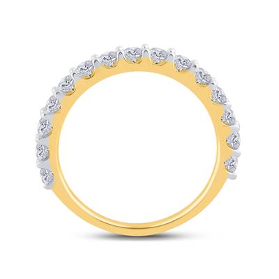14k Gold Women's Pave-Set Diamond Single Row Wedding Band 1 CTTW