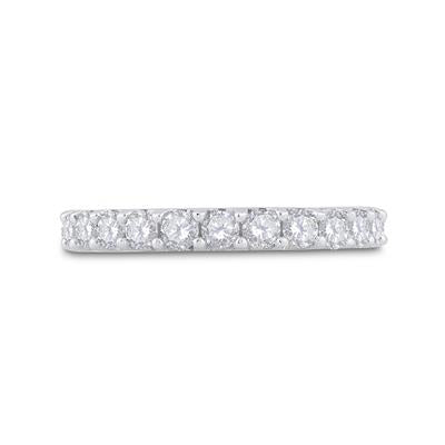 14k Gold Women's Pave-Set Diamond Single Row Wedding Band 1 CTTW