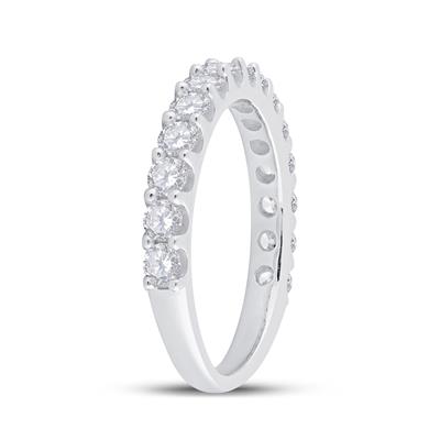 14k Gold Women's Pave-Set Diamond Single Row Wedding Band 1 CTTW