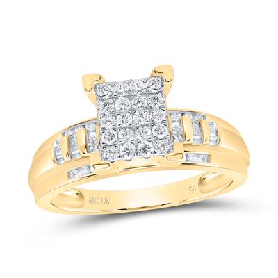 10k Yellow Gold Diamond Bridal Engagement Ring 1/2 CTTW