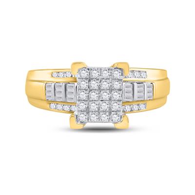 10k Yellow Gold Diamond Bridal Engagement Ring 1/2 CTTW