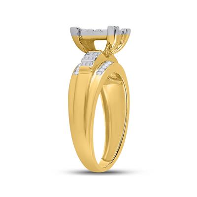 10k Yellow Gold Diamond Bridal Engagement Ring 1/2 CTTW