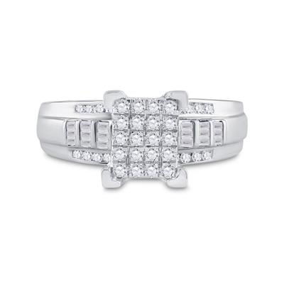 10k White Gold Diamond Bridal Engagement Ring 1/2 CTTW