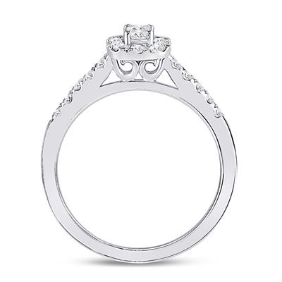 14k Gold Emerald Diamond Halo Bridal Engagement Ring 1/2 CTW (Certified)