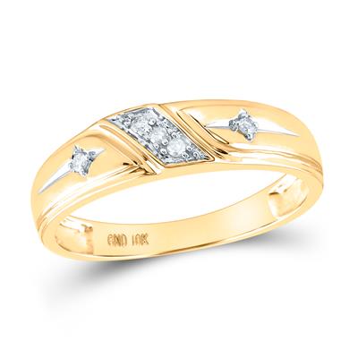 10k Gold Round Diamond Matching Wedding Ring Set 1/5 CTTW