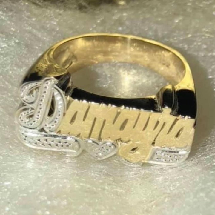 Diamond Cut Name Ring #r220