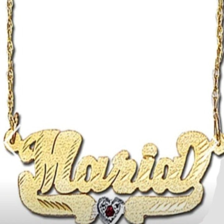 Name Necklace With Birthstone #Pnp12B-2 Name Necklace