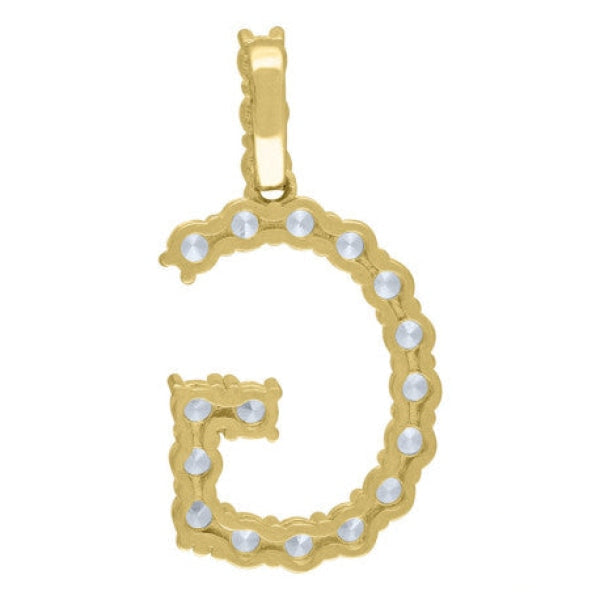Sterling Silver Cubic-Zirconia Initial G Pendant