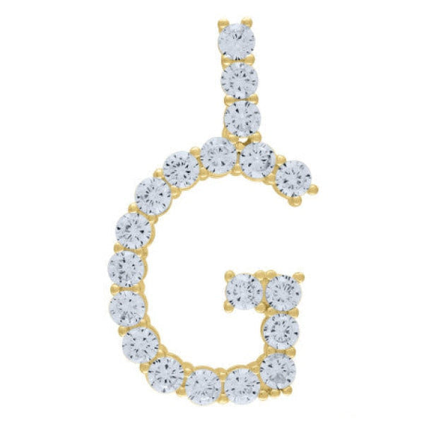 Sterling Silver Cubic-Zirconia Initial G Pendant