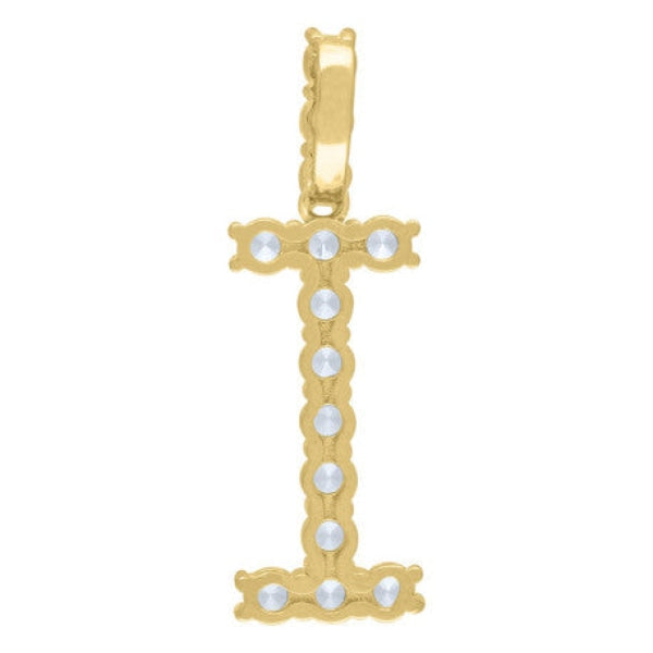 Sterling Silver Cubic-Zirconia Initial I Pendant