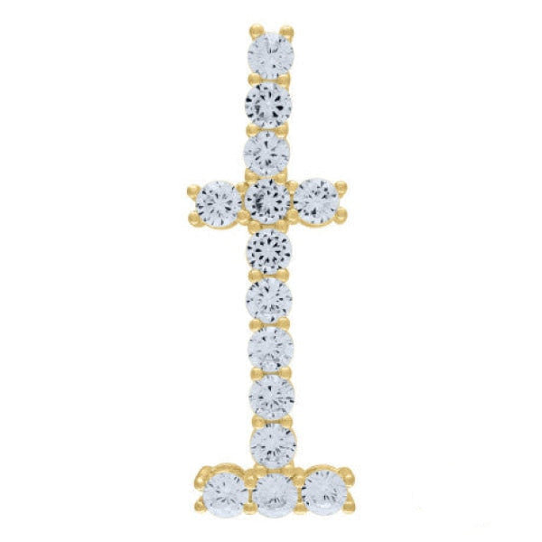 Sterling Silver Cubic-Zirconia Initial I Pendant