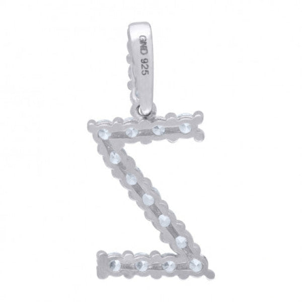 Sterling Silver Cubic-Zirconia Initial Z Pendant