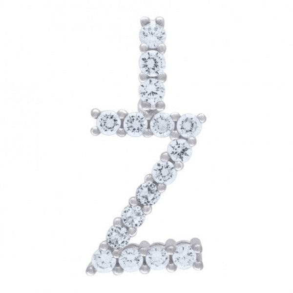 Sterling Silver Cubic-Zirconia Initial Z Pendant