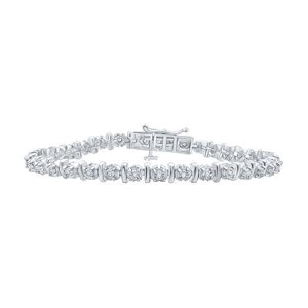 Sterling Silver Round Diamond Tennis Bracelet 1/4 Cttw

Style Code Sgndbr123/w