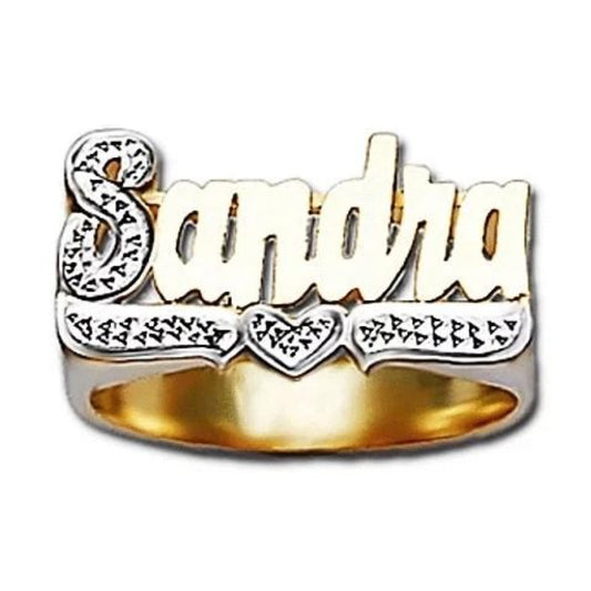 Diamond Cut Name Ring #r220